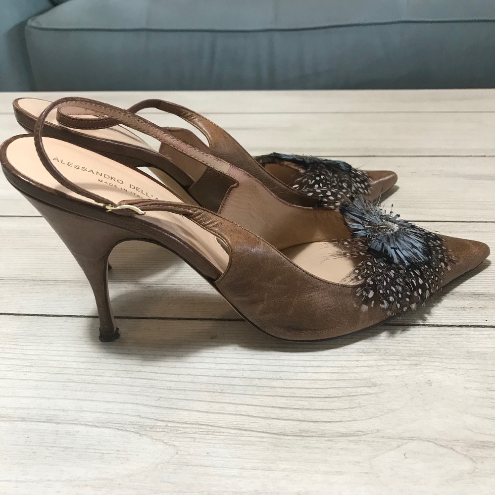 Alessandro Dell'Acqua Feather and Leather Pumps - Picture 5 of 16